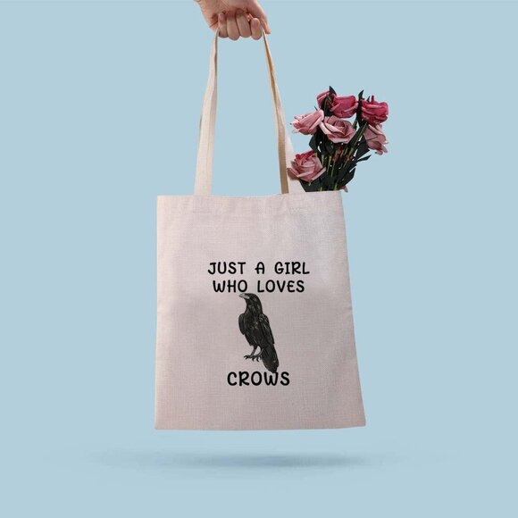 Crow Tote Bag Raven Crow Gift Bird Lover Accessories Waterproof Canvas - Picture 5 of 7